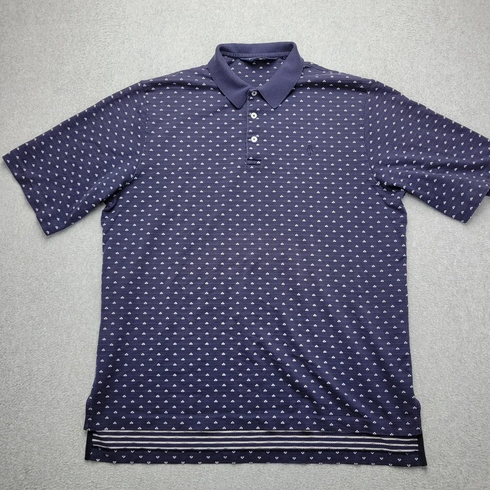 Polo Golf Ralph Lauren Polo Shirt Mens L Blue Geometric Pima Cotton Golf Top